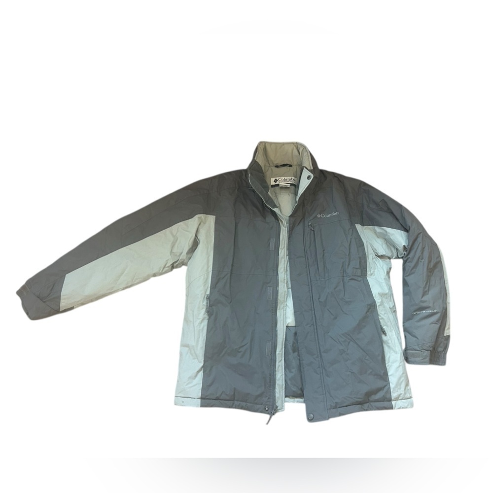 Columbia Sportswear Grey Two-Tone Ski Puffer Jacket Coat Waterproof Mens Large
